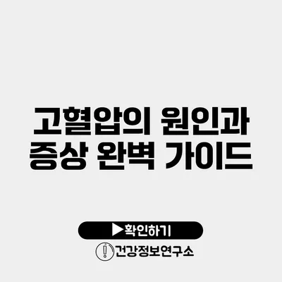 고혈압의 원인과 증상 완벽 가이드