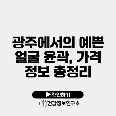 광주에서의 예쁜 얼굴 윤곽, 가격 정보 총정리