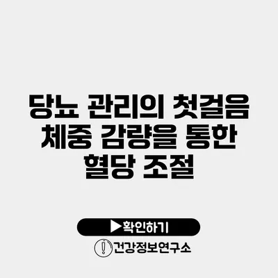 당뇨 관리의 첫걸음 체중 감량을 통한 혈당 조절