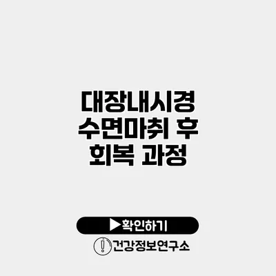 대장내시경 수면마취 후 회복 과정