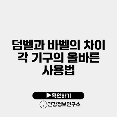 덤벨과 바벨의 차이 각 기구의 올바른 사용법