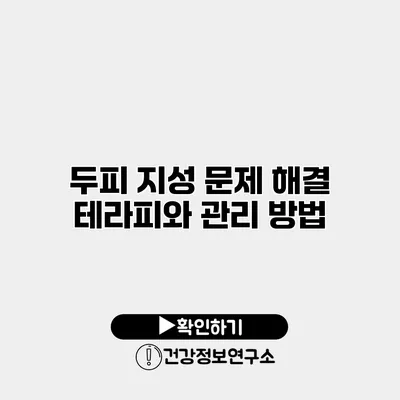 두피 지성 문제 해결 테라피와 관리 방법