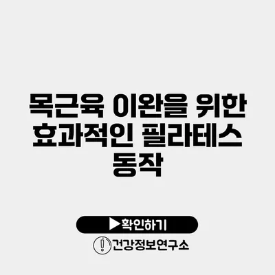 목근육 이완을 위한 효과적인 필라테스 동작