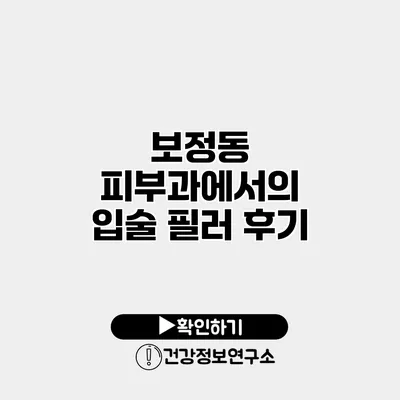 보정동 피부과에서의 입술 필러 후기