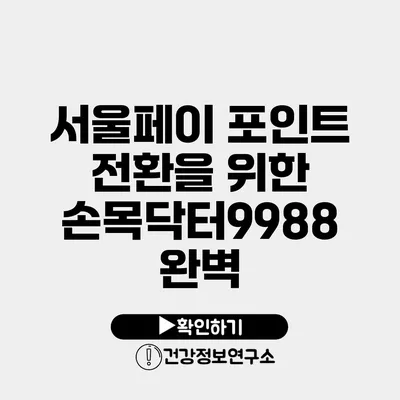서울페이 포인트 전환을 위한 손목닥터9988 완벽