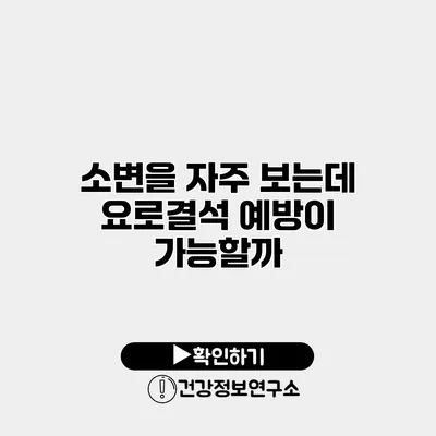 소변을 자주 보는데 요로결석 예방이 가능할까?