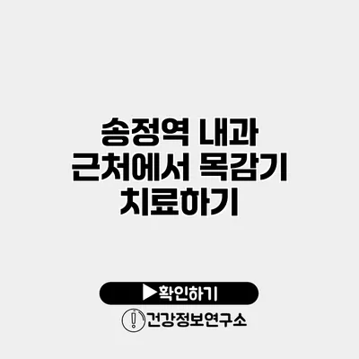 송정역 내과 근처에서 목감기 치료하기