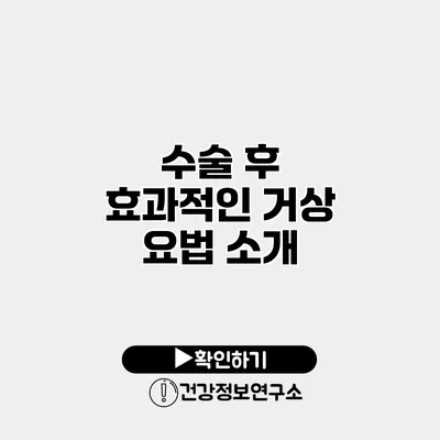 수술 후 효과적인 거상 요법 소개