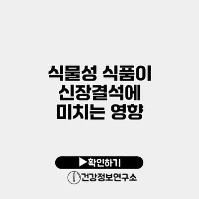 식물성 식품이 신장결석에 미치는 영향