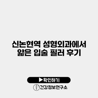 신논현역 성형외과에서 얇은 입술 필러 후기