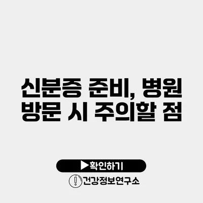 신분증 준비, 병원 방문 시 주의할 점