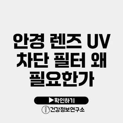 안경 렌즈 UV 차단 필터 왜 필요한가?