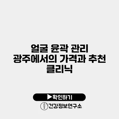 얼굴 윤곽 관리 광주에서의 가격과 추천 클리닉