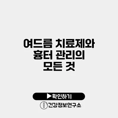 여드름 치료제와 흉터 관리의 모든 것