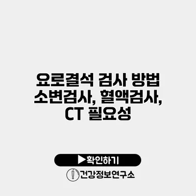 요로결석 검사 방법 소변검사, 혈액검사, CT 필요성