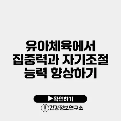 유아체육에서 집중력과 자기조절 능력 향상하기