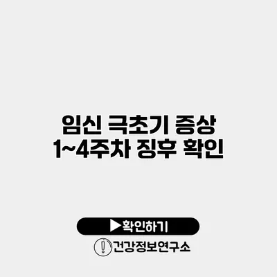 임신 극초기 증상 1~4주차 징후 확인