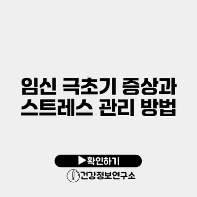 임신 극초기 증상과 스트레스 관리 방법