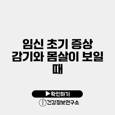 임신 초기 증상 감기와 몸살이 보일 때