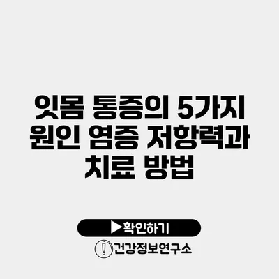 잇몸 통증의 5가지 원인 염증 저항력과 치료 방법