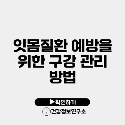 잇몸질환 예방을 위한 구강 관리 방법