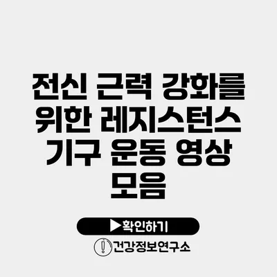 전신 근력 강화를 위한 레지스턴스 기구 운동 영상 모음