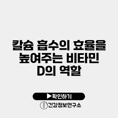 칼슘 흡수의 효율을 높여주는 비타민 D의 역할