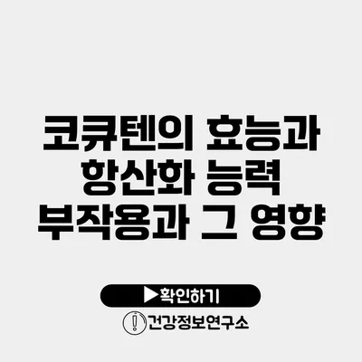 코큐텐의 효능과 항산화 능력 부작용과 그 영향