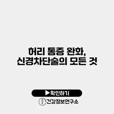 허리 통증 완화, 신경차단술의 모든 것