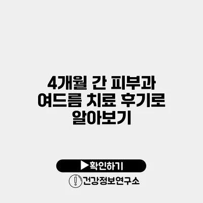 4개월 간 피부과 여드름 치료 후기로 알아보기