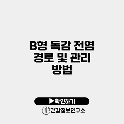 B형 독감 전염 경로 및 관리 방법