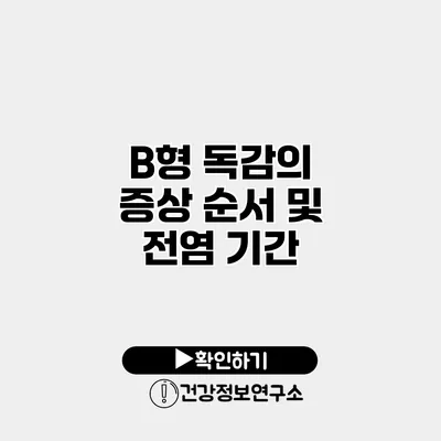B형 독감의 증상 순서 및 전염 기간
