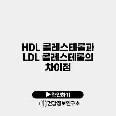 HDL 콜레스테롤과 LDL 콜레스테롤의 차이점