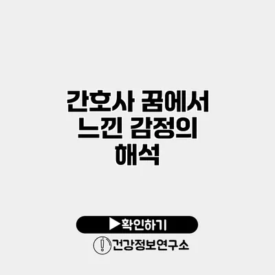 간호사 꿈에서 느낀 감정의 해석