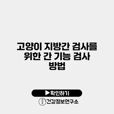 고양이 지방간 검사를 위한 간 기능 검사 방법