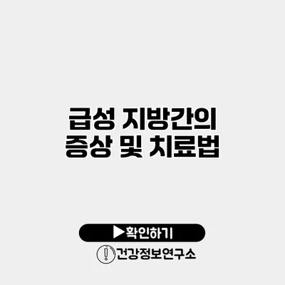 급성 지방간의 증상 및 치료법