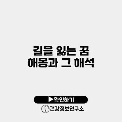 길을 잃는 꿈 해몽과 그 해석