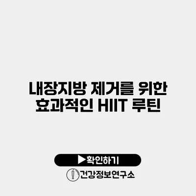 내장지방 제거를 위한 효과적인 HIIT 루틴