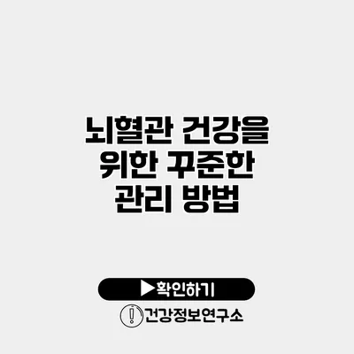 뇌혈관 건강을 위한 꾸준한 관리 방법