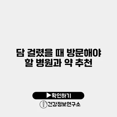 담 걸렸을 때 방문해야 할 병원과 약 추천
