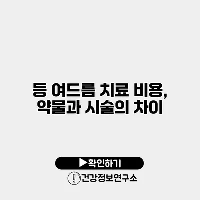 등 여드름 치료 비용, 약물과 시술의 차이