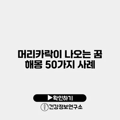 머리카락이 나오는 꿈 해몽 50가지 사례