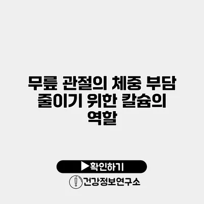 무릎 관절의 체중 부담 줄이기 위한 칼슘의 역할