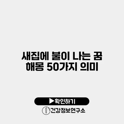 새집에 불이 나는 꿈 해몽 50가지 의미