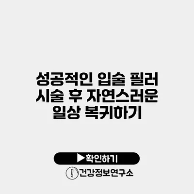 성공적인 입술 필러 시술 후 자연스러운 일상 복귀하기