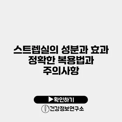 스트렙실의 성분과 효과 정확한 복용법과 주의사항