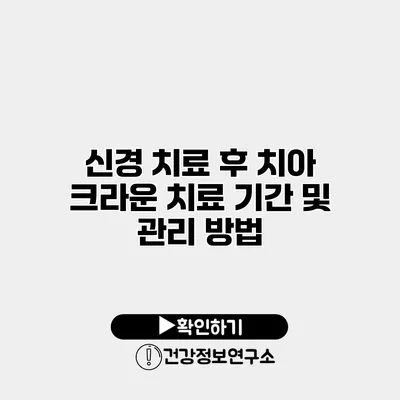 신경 치료 후 치아 크라운 치료 기간 및 관리 방법