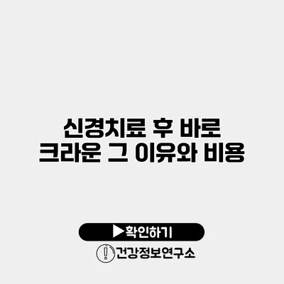 신경치료 후 바로 크라운? 그 이유와 비용