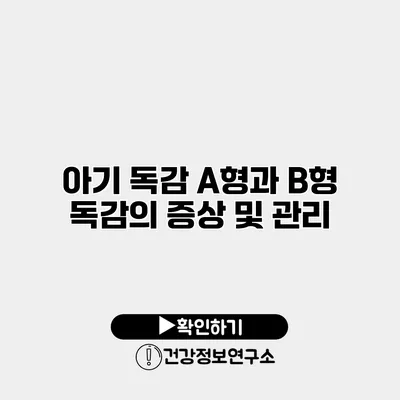 아기 독감 A형과 B형 독감의 증상 및 관리