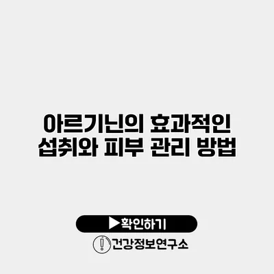 아르기닌의 효과적인 섭취와 피부 관리 방법